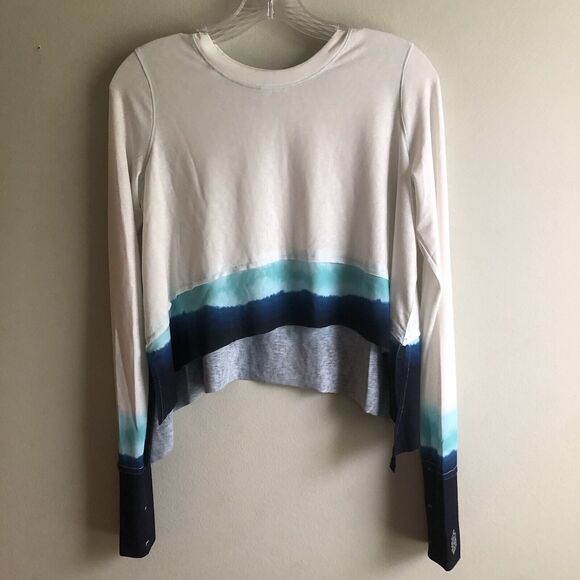 Free People Tops - Free People Movement Tempo Printed Dip Dye Ombre Tie Dye Pullover Top NWOT Sz XS